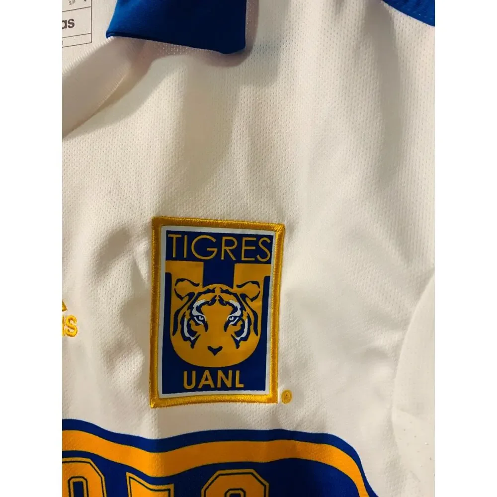 Adidas Club Tigres UANL 2022/23 Third Jersey Size S White Slim Fit Soccer Polo